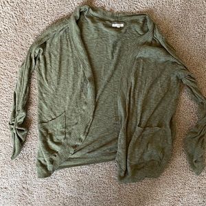 Maurice’s olive cardigan w pockets.